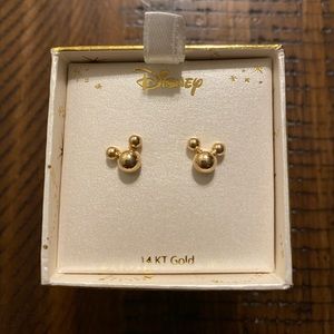 Mickey Mouse children’s 14k gold stud earrings